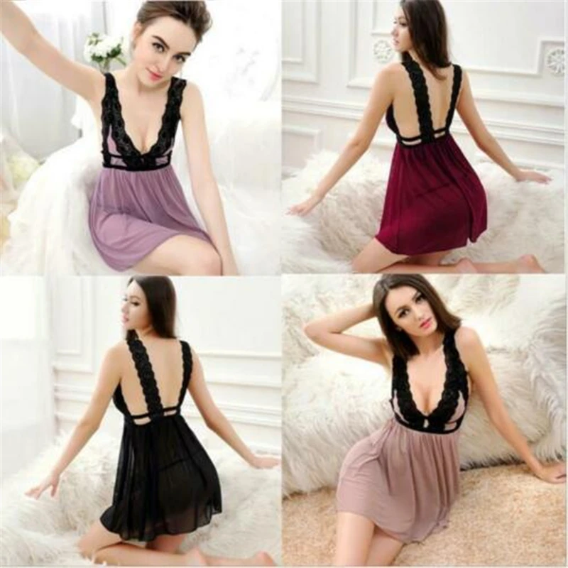 1pc Women Lingerie Lace Dress Babydoll Nightwear Bodysuit Dress Summer Sexy Dress