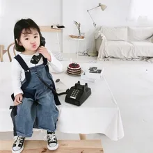 Комбинезоны для малышей, Детский комбинезон для детей 2, 3, 4, 5, 6 лет, повседневные штаны с широкими штанинами, комбинезон для маленьких девочек на весну и осень