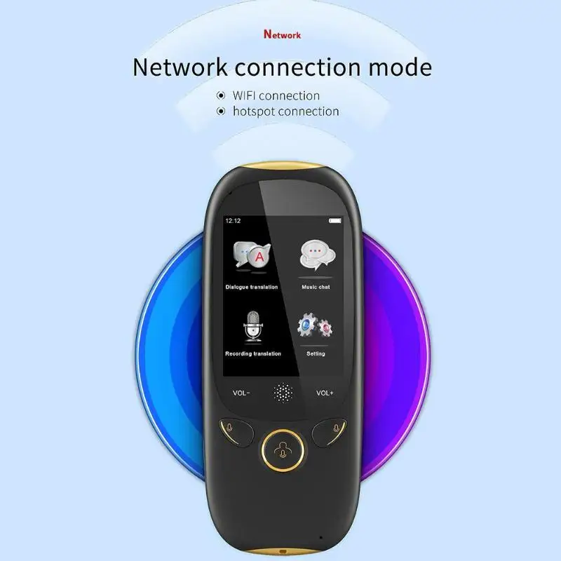 

K1 Mini Smart Portable Voice Translator 45 Languages Two-Way Interpreter Wireless WIFI Travel Translation Machine