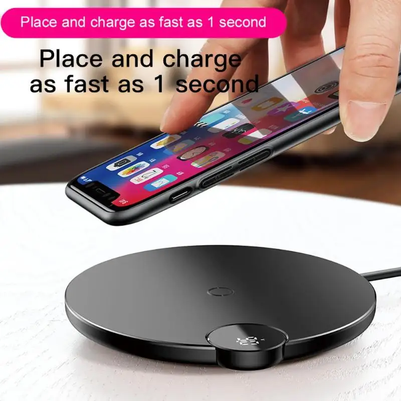 

Digital Display Wireless Fast Charging Pad Charger for iPhone X XR XS XS Max Mobile Phone Wireless Charger Fast Charger