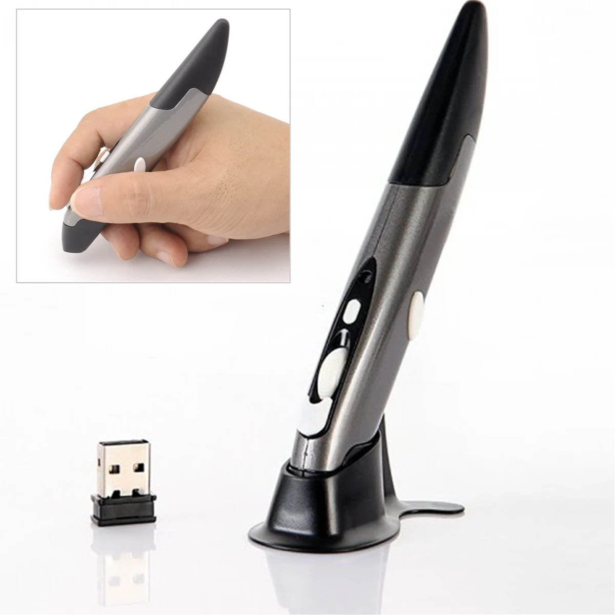 

Universal 2.4GHz Wireless USB Optical Pen Mouse Adjustable 1600DPI 4 Keys Mice for PC Smart TV Set Top Box Computer Promotion