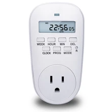 Розетка, Электрический цифровой контроль времени, 7 дней в неделю, программируемый штепсельный таймер, настенные часы, розетка питания, 125 В, AC, вилка стандарта США, новинка