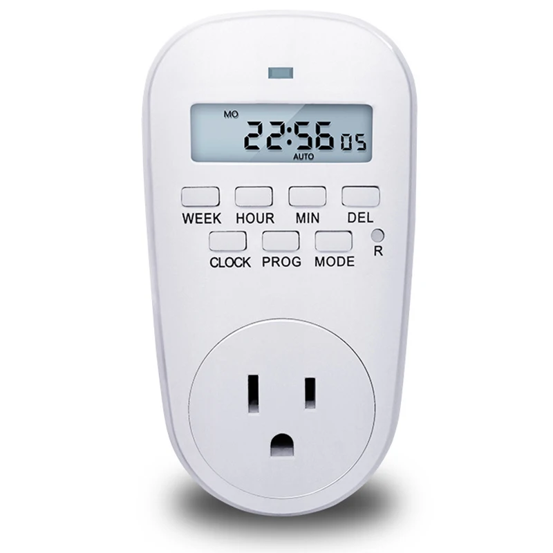 

Outlet Electric Digital Time Control 7 Day Weekly Programmable Plug-in Timer Switch Wall Clock Power Socket 125V AC US plug New