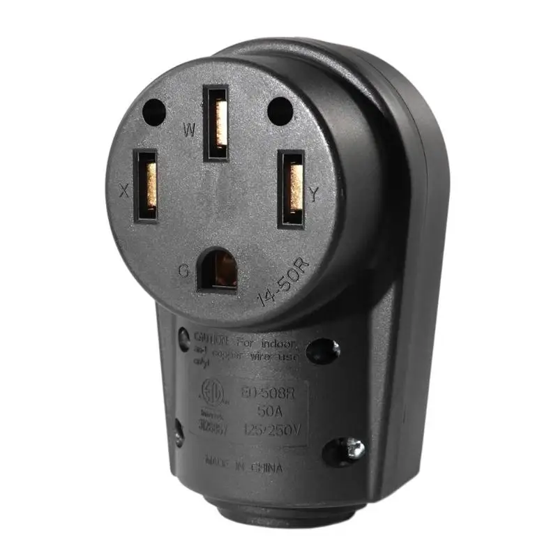 

50 AMP RV Female Receptacle Plug Ergonomic Grip Handle Replacement Electrical Adapter Hot Sale