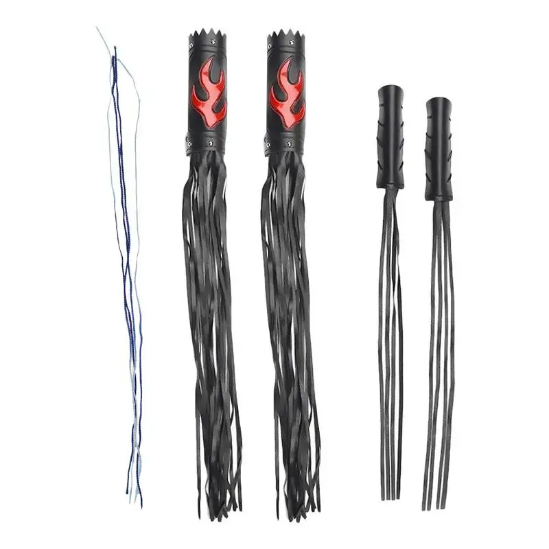 

Leather Motorcycle Brake Clutch Fringe Grip Covers Sun-proof Rain-proof Auto Refit Retro Flame Handlebar Handle Spike Streamer