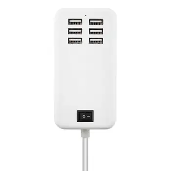 

6 Usb Ports Charger Hub For Phone Tablet 20W Smart Wall Socket Charging Extension Socket Power Adapter