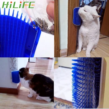 

HILIFE Grooming Accessories With Catnip Corner Dogs Cat Massage Brush Hair Removal Comb Tool Cat Supplies Pet Self Groomer