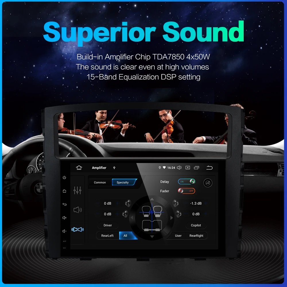 Best Dasaita 9" IPS Car Multimedia Player Android 9.0 For Mitsubishi Pajero V97 V93 2006 2007 2008 2009 2011 GPS DSP 1024*600 4