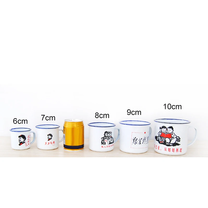 

6cm/8cm Retro Handmade Enamel Cup Mug for Coffee Tea Camping Drinking Cups