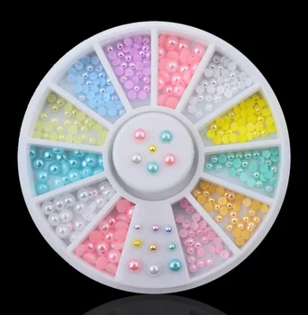

200pcs Beautiful Turntable Colour Color Pearl Jewelry Box 2mm 3mm manicure nail art Any skin DHL