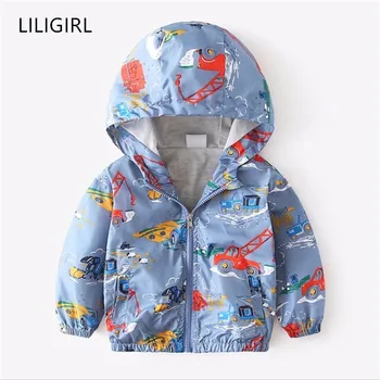 

LILIGIRL мальчика куртка для девочки Baby Girls Hooded Jackets for Girls Cartoon Print Coat 2019 New Kids Spring Clothes Outwear