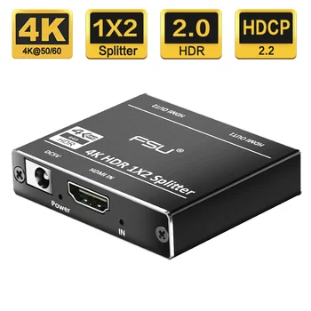 

HDMI 2.0 HDR 4K@60 HDMI Splitter Full HD Video HDMI Switch Switcher 1X2 Split 1 in 2 Out Amplifier Dual Display For HDTV DVD PS3