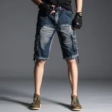 Мужские военные штаны-карго из денима, шорты, брендовые новые армейские камуфляжные шорты, мужские хлопковые свободные рабочие повседневные шорты, плюс размер 40