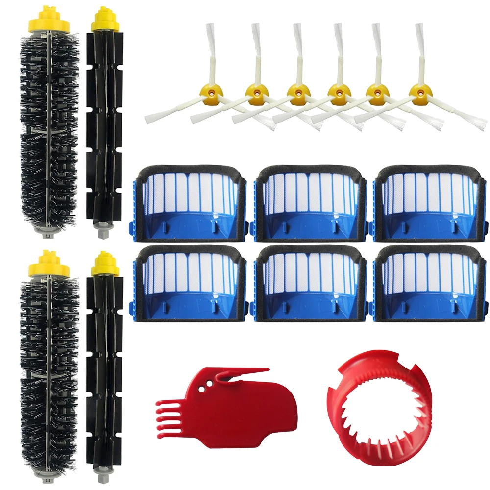 Комплект для замены щетины, гибкая ударная щетка, Aero Vac фильтр, боковая щетка для iRobot Roomba 600 610 620 625 630 650