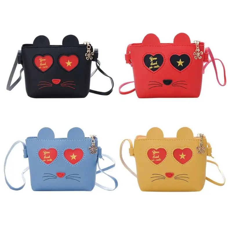 

Cute Cat Girl Messenger Bags Kids PU Leather Money Bags Children Girls Mini Handbag Bolso Mujer Shoulder Shopping Handbags Z60