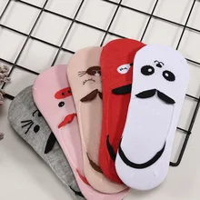 Невидимые короткие женские Летние Удобные Хлопковые женские лодочные носки с рисунками животных из мультфильмов женские низкие носки по щиколотку, 1 пара = 2 шт. xg32