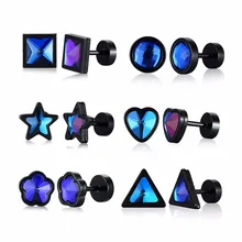 Стильные великолепные серьги-гвоздики разных цветов для мужчин и женщин, ювелирные изделия унисекс