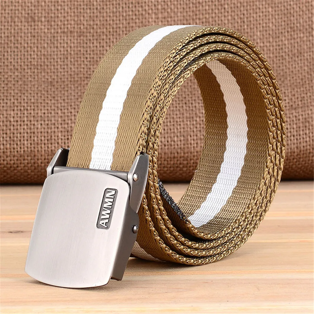 Harajuku Outdoor Adjustable Nylon Belt Men Army Style Belt Designers