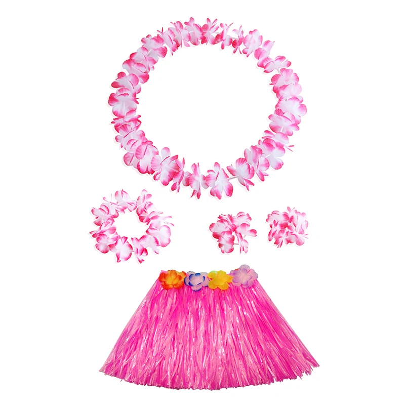 4 шт. Гавайские Искусственные цветы leis гирлянда на шею платье Цветы DIY модные аксессуары для платьев Гавайское мультяшное украшение для вечеринок