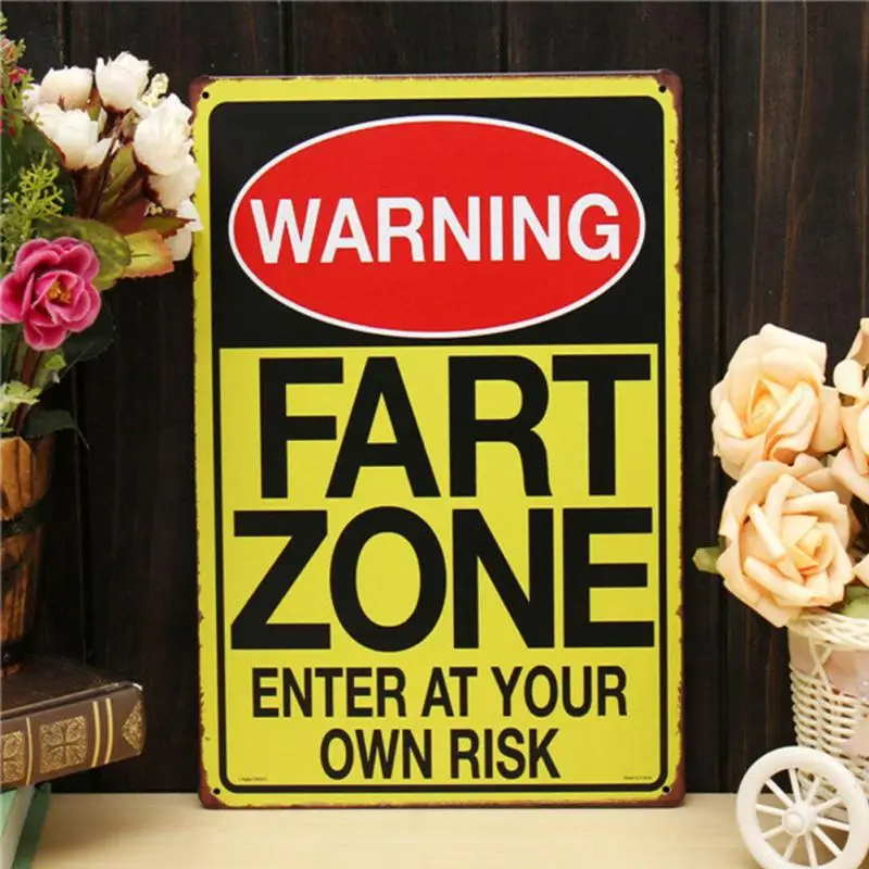 

2018 New Arrival Retro Metal Tin Sign Fart Zone Sheet Home Decor Shop Pub Wall Art Painting Metal Decoration