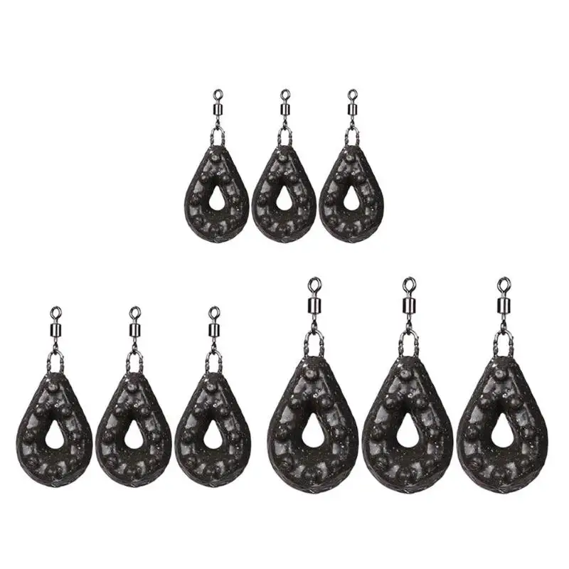 

3pcs/set Waterdrop Shaped Lead Weights with Rolling Swivels Fishing Tackle