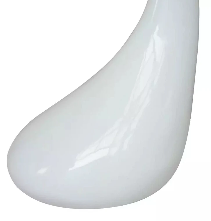 VidaXL Coffee Table With Round Glass Top High Gloss White Cafe Table Home Furniture Modern Design Mushroom Table Creative