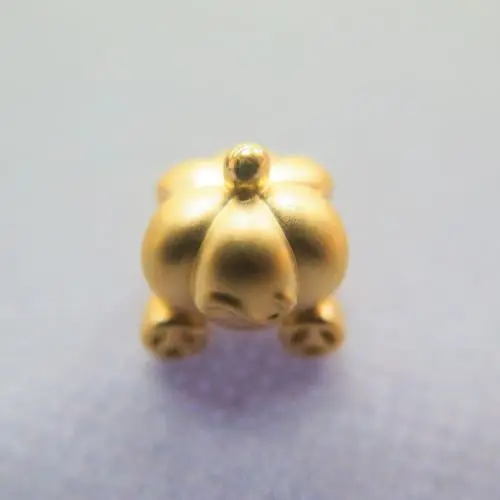 

Pure 24K Yellow Gold Pendant 3D Pumpkin Car 12*11mm 1.1-1.5g