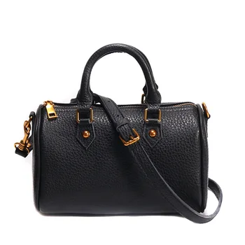 

Women's High quality genuine leather Bag Black brand fashion Serpentine handbags shoulder leather bags for laides Boston Totes