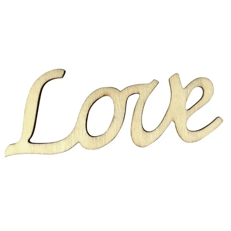

Wood Love Script Word Sign Ornament Wall Sticker Home Party Room Decoration