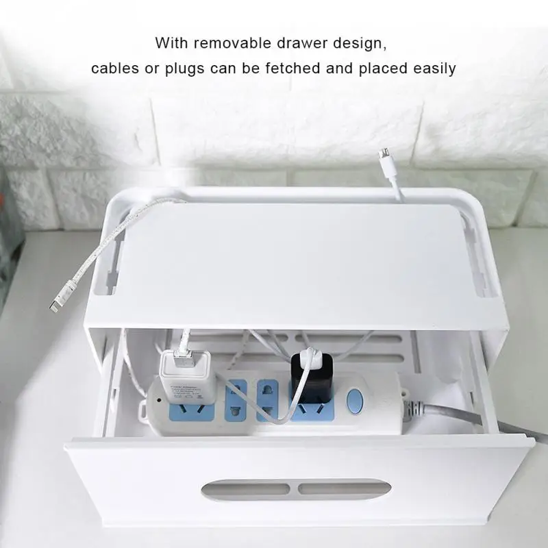 Cable Organizer Storage Box Large Power Cord Management Container 2019 New on