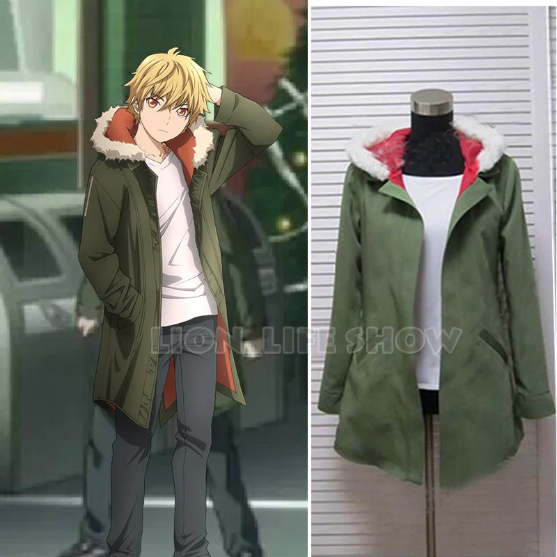

Anime Noragami Yukine Olive green Hooded Jacket Cosplay Costume S-XL unisex