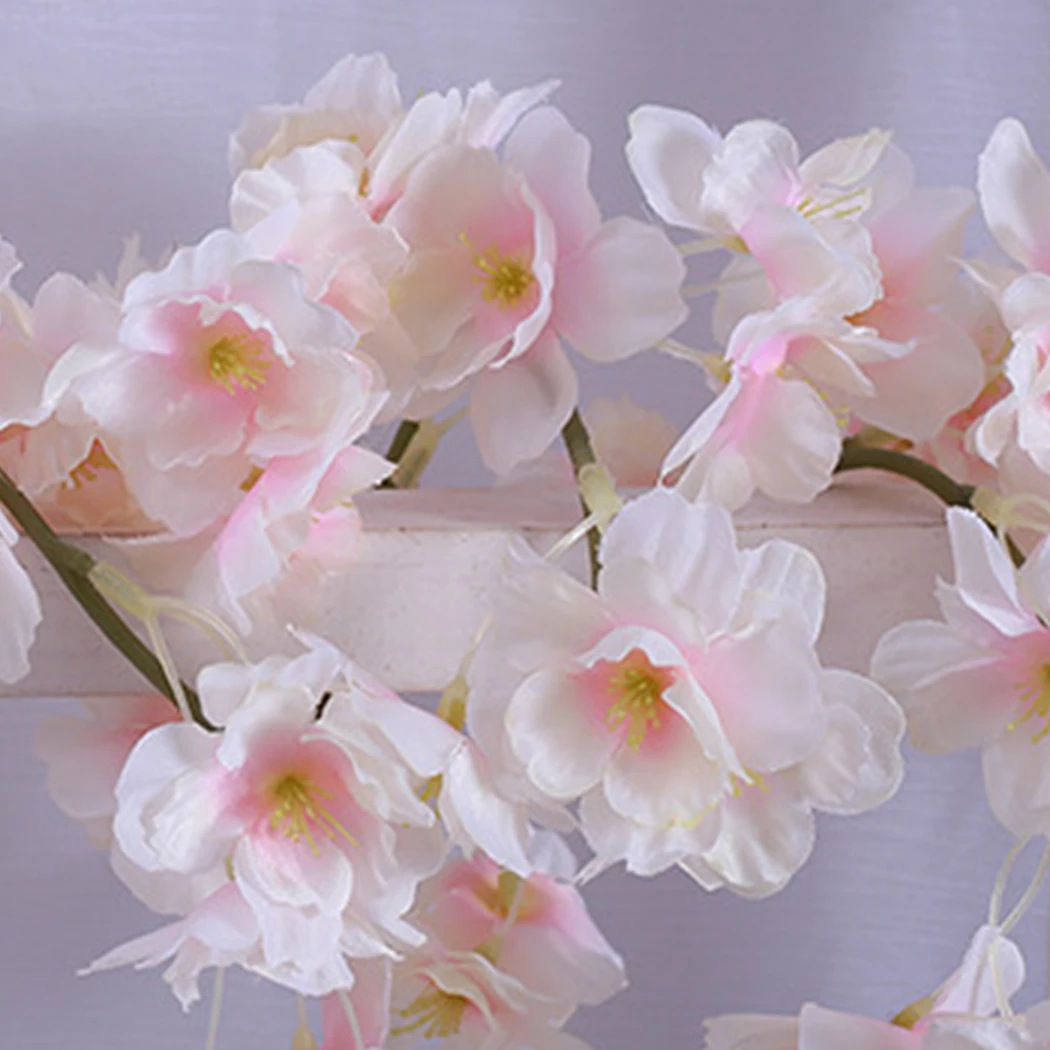 2pcs 180cm Long Cherry Vine Rattan Flowers For Wedding Arch Party Decoration White Vine Artificial Flowers Flores Garland Wreath 2pcs 180cm Long Cherry Vine Rattan Flowers For Wedding Arch Party Decoration White Vine Artificial Flowers Flores Garland Wreath