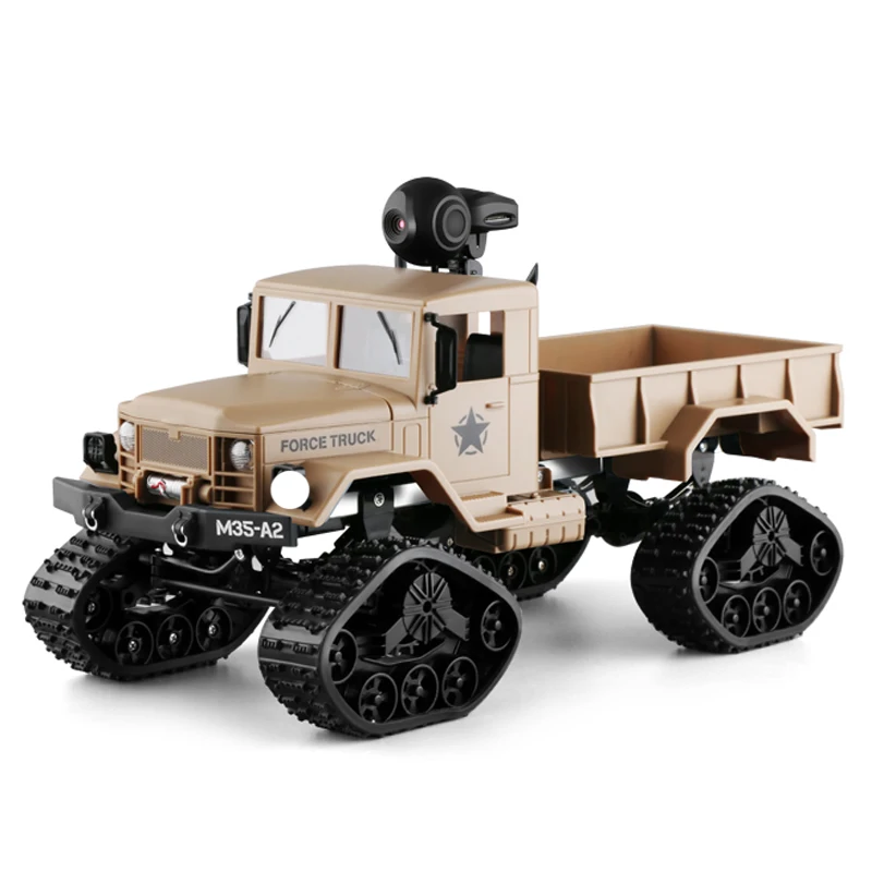 

Fayee Fy001 1/16 2.4G 4Wd Rc Car 720P 0.3Mp Wifi Fpv Brushed Off-Road Military Truck W/ Led Light