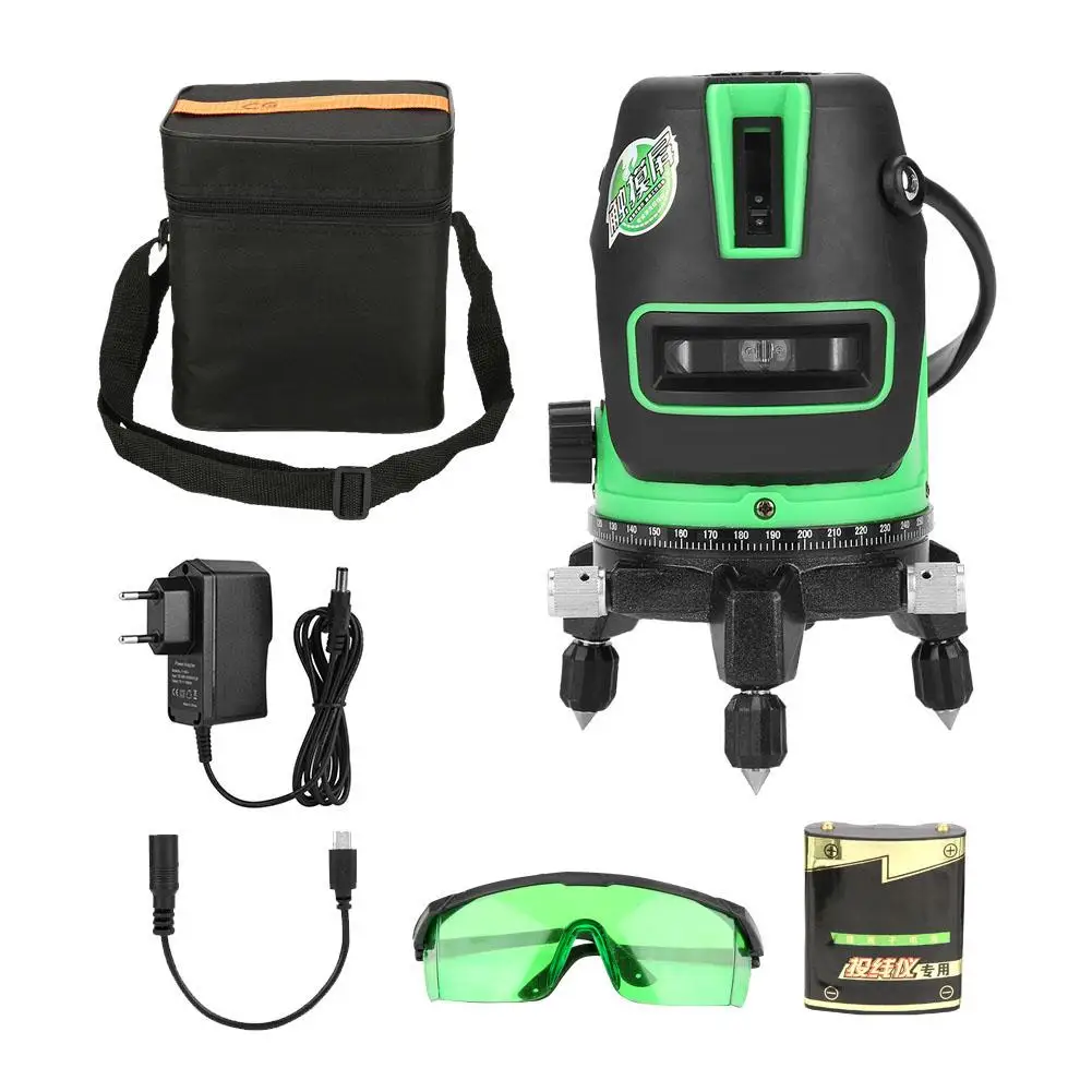 

Green Light 2/3/5 Line Laser Level 360 Degree Horizontal Vertical Cross 100-240V fashion hot