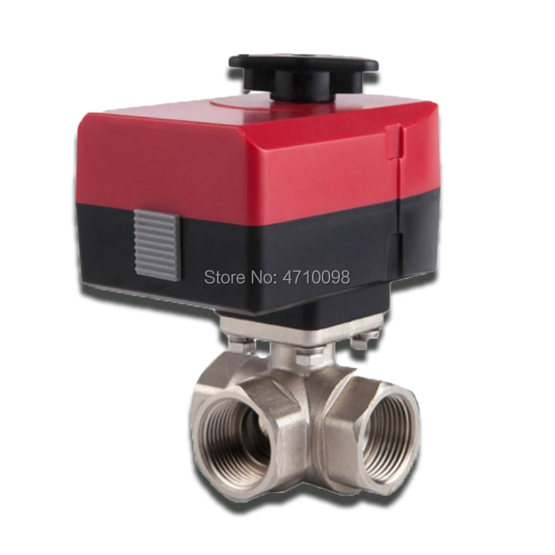 Электрический клапан латунь моторизованный шаровой клапан трехходовой клапан может быть вручную и автоматически 220 v 24 v DN20 DN25 DN32