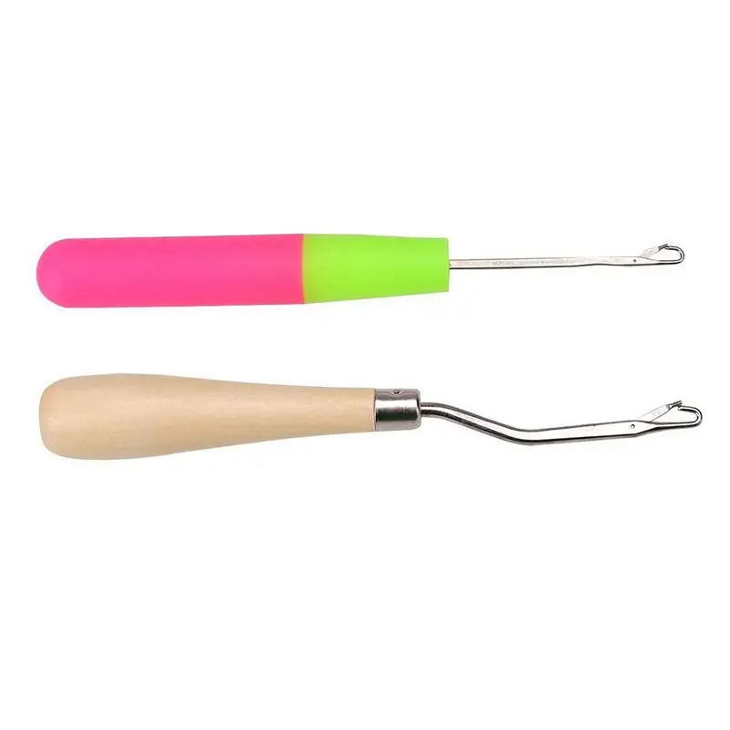 

2 Pcs Handle Latch Crochet Hook Lock Needles for Hair Weave Knitting Extensions Styling Tools Micro Braid Needle Repair Tools