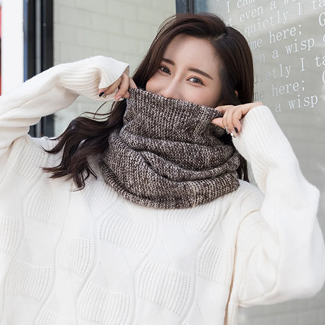 Cashmere Neck Circle Scarf Women Winter Soft Infinity Scarves Snood