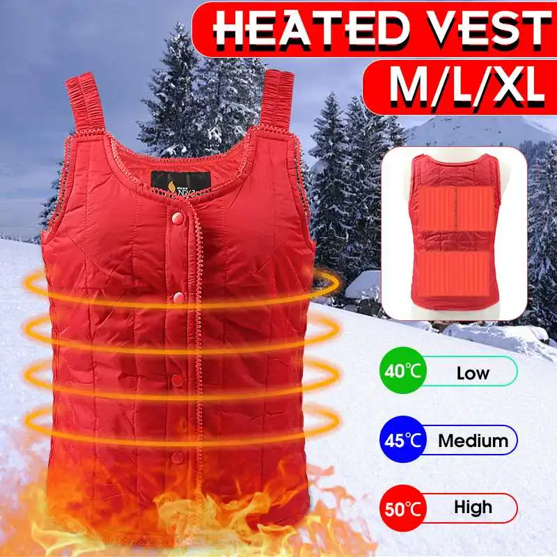 

Pretty Women Electric Heated Vest Carbon Fiber Heating Waistcoat USB Thermal Warm Cloth Winter Jacket For Outdoor Sports Hiking
