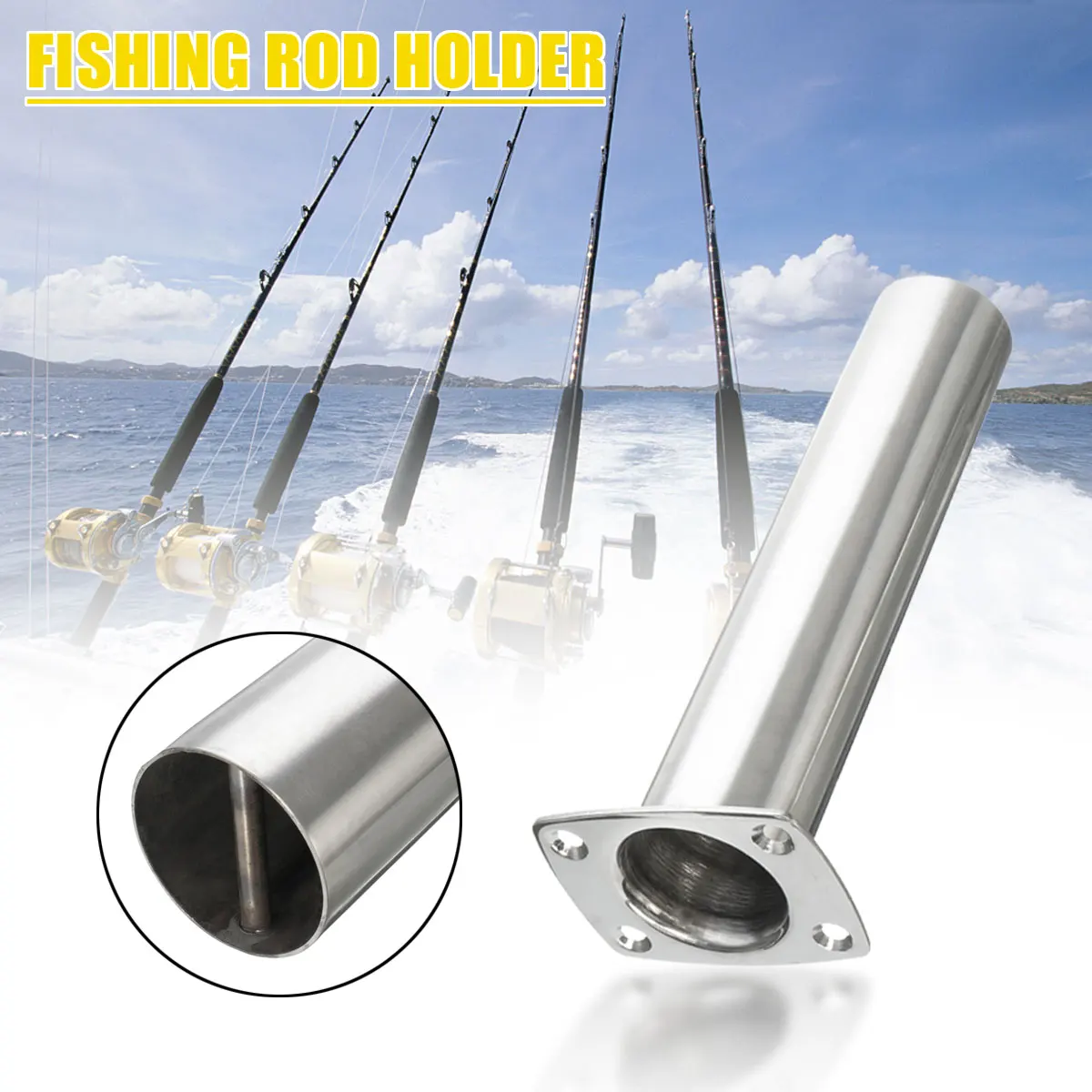 Marine Boat Fishing Rod Pole Holder Side Mount Rack 316 Stainless Steel