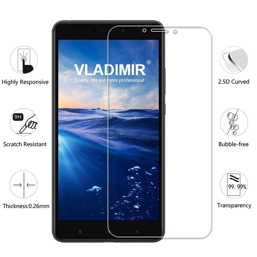 Vladi mi r закаленное стекло для Xiaomi Max 2 Защитная пленка 2.5D 9 H экрана прозрачное