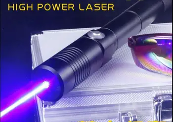 

AAA High Power Military Flashlight 450nm 1000000mw 100w Blue Laser Pointer Burning Match Candle Lit Cigarette Wicked Lazer Torch