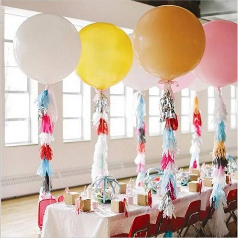 

Cheap 6PCS/lot Colorful Super Large Balloons Helium Inflable Latex Balloons Birthday Wedding Party Decor Round Big Giant Balloon