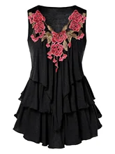 ROSE GAL Plus Size Embroidered Tank Top Summer Layer Sexy Lace Vest Female T-Shirt Streetwear Top Mujer Camis Tunic Top Tee цена ROSE GAL Plus Size Embroidered Tank Top Summer Layer Sexy Lace Vest Female T-Shirt Streetwear Top Mujer Camis Tunic Top Tee цены онлайн