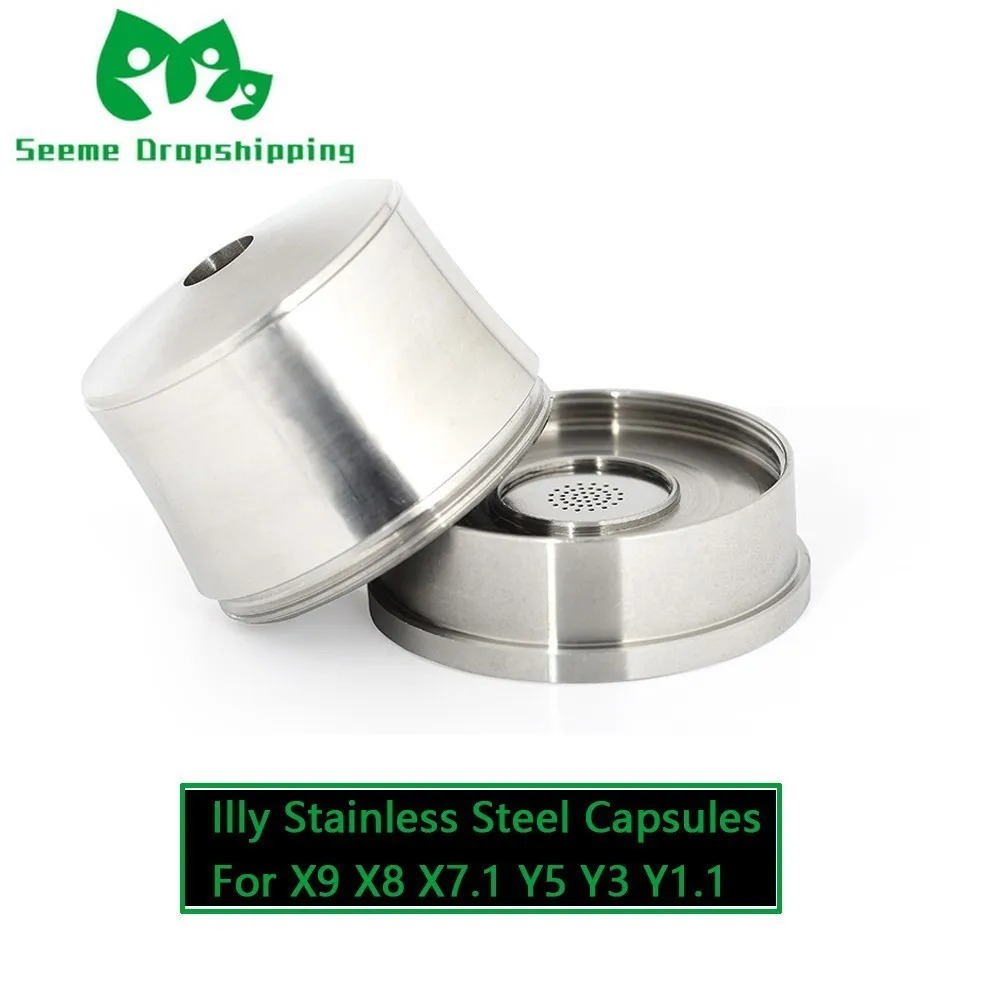 

3PCS Stainless Steel Reusable Illy Coffee Filter Refillable Capsule Cup Pod Tamper For ILLY Machine Illy Refill Capsula Gift