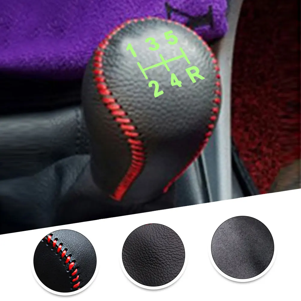 

For Citroen C4L 13-16 C-elysee 14-18 1pc PU Leather Hand Brake Shift Knob Cover Gear Case Car Interior Decor Shift Knob Shell
