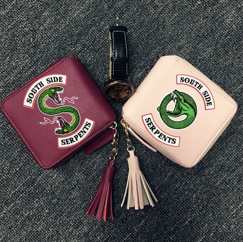 

Riverdale Serpents South Side Wallets Purses Tassel Leather Money Bag Handbag Women Mini Purse Zipper Card Holder Bags Wallet