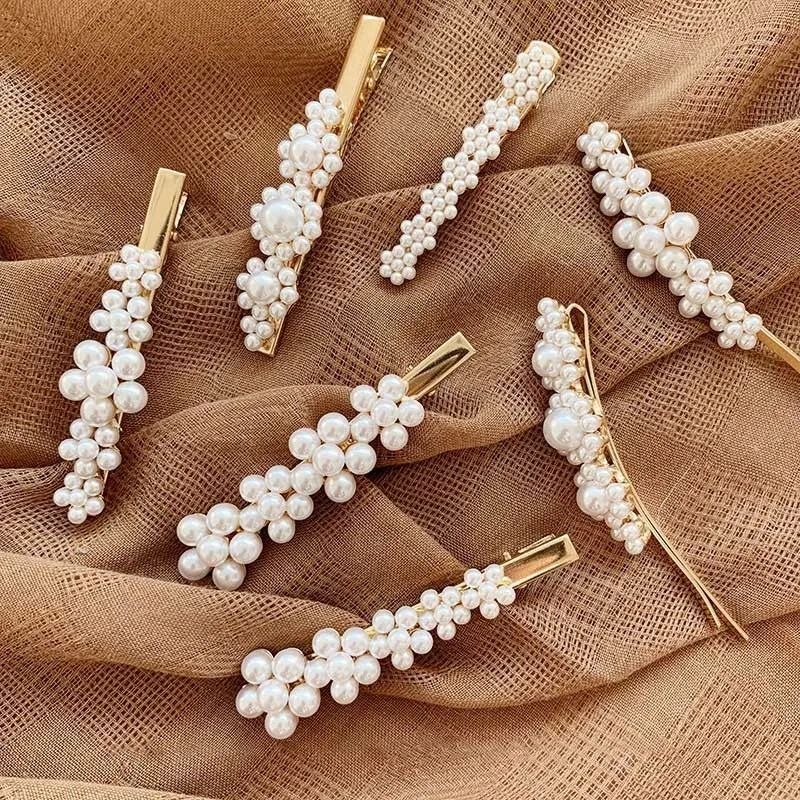 

Girls Imitation Pearl Beads Hot Sale BB Hair Clips Pins Simple Fashion Hairpins Women Luxury Sweet AccessoriesHairgrips