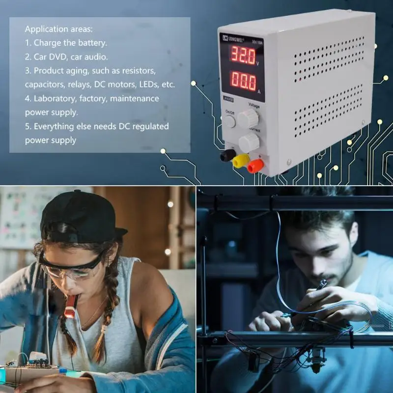 

Mini Adjustable Digital DC power supply 30V 10A Laboratory 3/4-bit Switching Power supply 110v-220v K3010D laptop phone repair