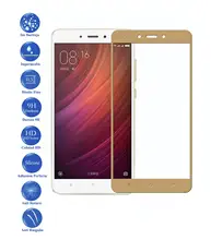Protector de Pantalla Cristal Templado Completo para Xiaomi Redmi Note 4X Dorado
