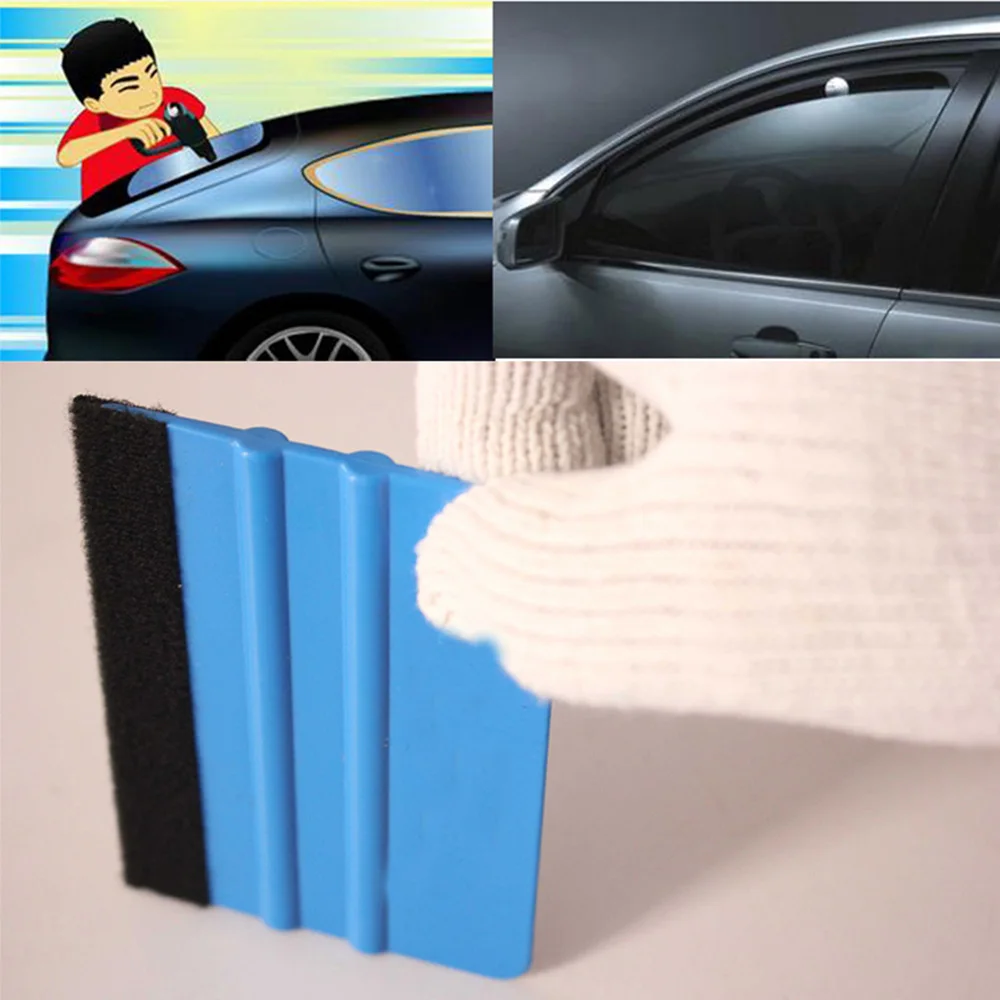 

1PCS Car Vinyl Film wrapping tools Blue Red Scraper squeegee with felt edge size 10*7cm for Car Styling Stickers Accessories